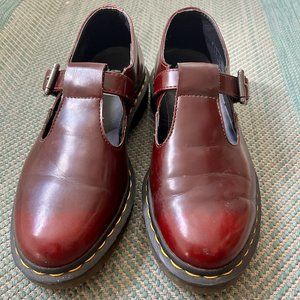 Dr Martens VEGAN POLLEY MARY JANE CHERRY RED OXFORD BRUSH